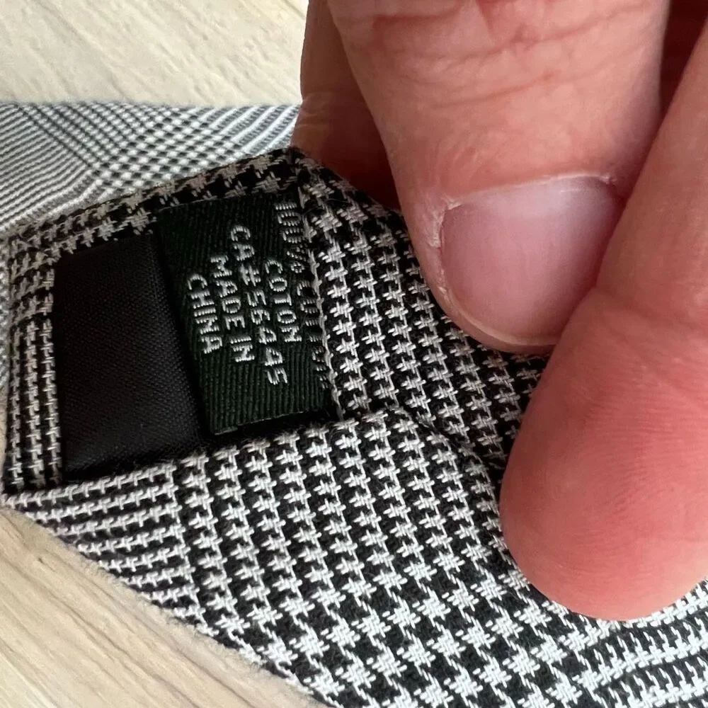 J.Crew Men’s Black & White Houndstooth Plaid Tie | Classic Cotton Neck Tie‎